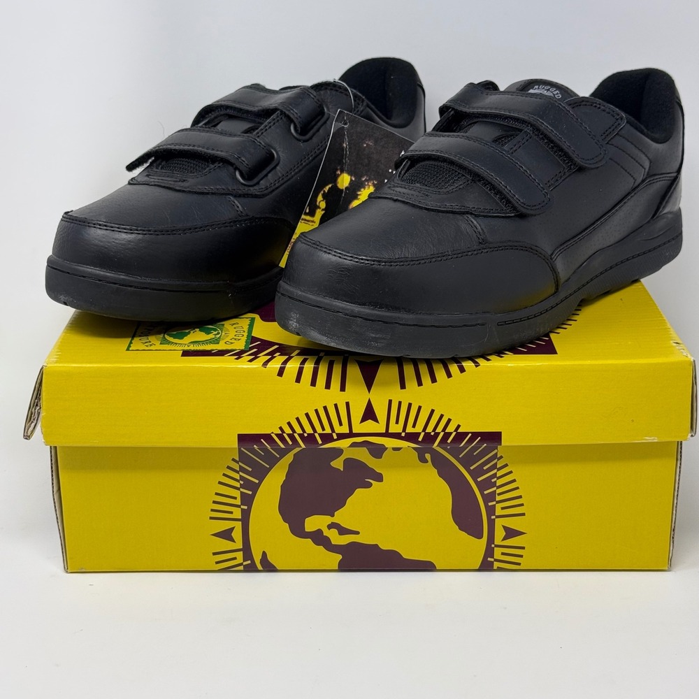 Rugged Exposure Journey Plus Wide Mens 8 EE Black Leather Walking Shoes 1067 NEW